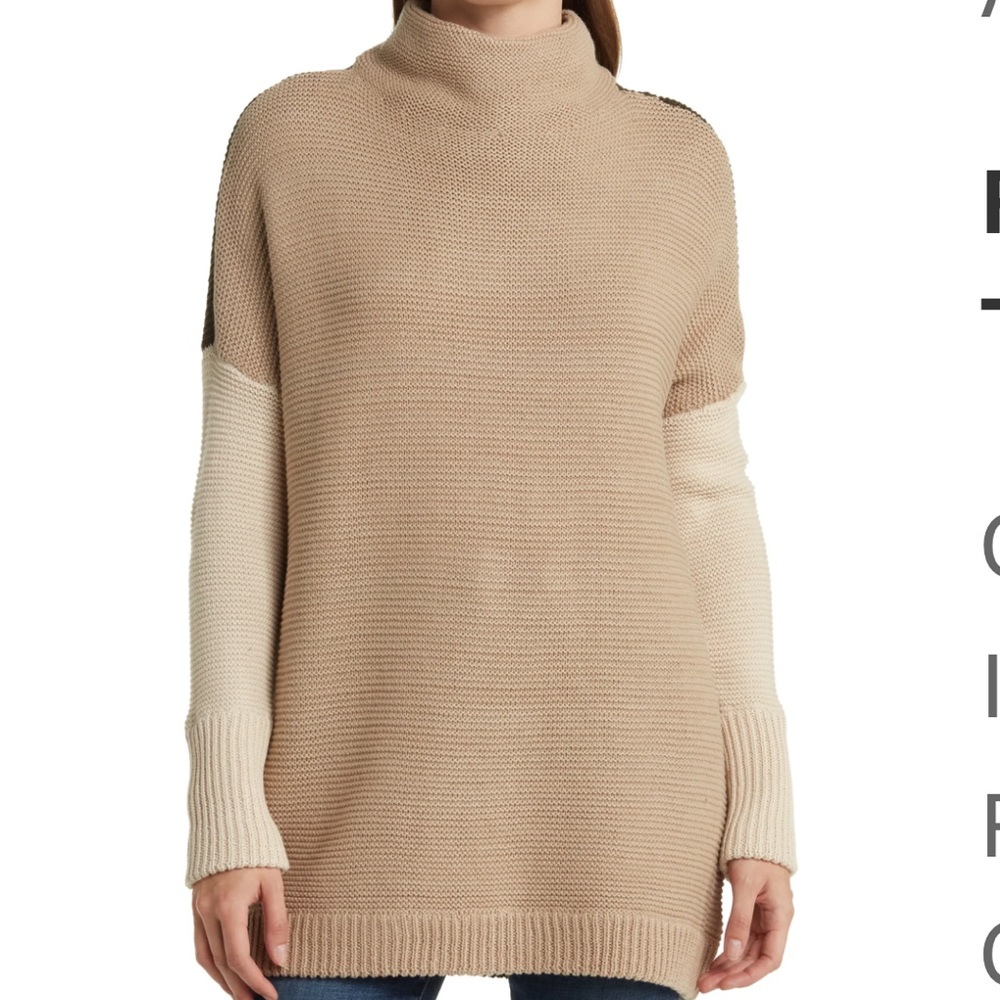 COPY - Colorblock Ottoman Mock Neck Tunic Sweater XL